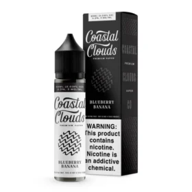 Coastal Clouds Blueberry Banana freebase e-juice, 60ml bottle with 3mg nicotine. Available at the best vape shop in 77407